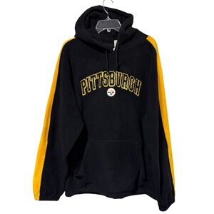 Vintage NFL Pittsburgh Steelers Embroidered Fleece Hooded Pullover Sweatshirt